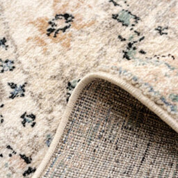 Loomed Neutral Blue Distressed Tribal Diamond Soft Living Area Rug 160X230Cm - thumbnail 4