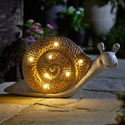 Smart Garden Solar Woodstone Inlit Snail Garden Light Figure Ornament 1020920 - image 1