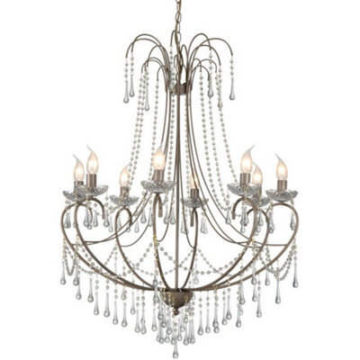 Luminosa Lighting Luminosa Romance 8 Light Multi Arm Chandeliers Pale Taupe