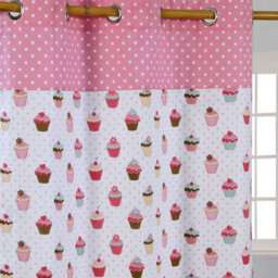 Homescapes Cupcakes Ready Made Eyelet Curtain Pair, 137 X 228 Cm Drop - thumbnail 2