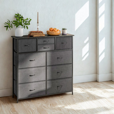 FURNOLD Industrial 10 Drawer Chest Storage Unit Black - image 1