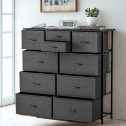 FURNOLD Industrial 10 Drawer Chest Storage Unit Black - thumbnail 7