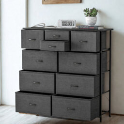 FURNOLD Industrial 10 Drawer Chest Storage Unit Black - thumbnail 2