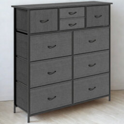 FURNOLD Industrial 10 Drawer Chest Storage Unit Black - thumbnail 3