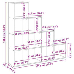 Vidaxl Room Divider Bookcase 4-Tier White 131.5X29X131.5 Cm Engineered Wood - thumbnail 3