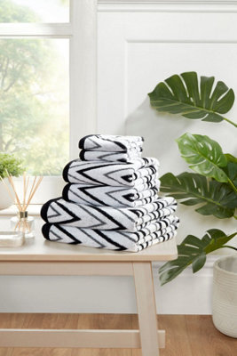 Rapport Home Helix Hand Towel Pure Cotton Mono Black - image 1
