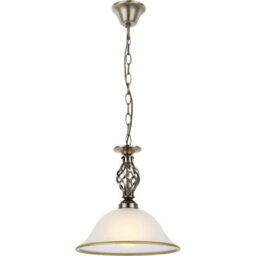 Luminosa Lighting Luminosa Odin Dome Pendant Ceiling Light Old Brass Satined Glass Shade 1X E27 - thumbnail 1