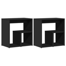 Berkfield Side Tables 2 Pcs Black 50X30X50 Cm Engineered Wood - thumbnail 2