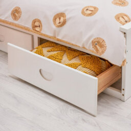 Home Treats Single Wooden Bed With 3 Storage Drawers Pine White - Pocket Sprung Mattress - thumbnail 5