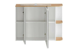 Impact Furniture Bathroom Mirror Cabinet With Led Light Wall Hung Shelf Storage Unit 940mm Oak Finish Plat - thumbnail 3