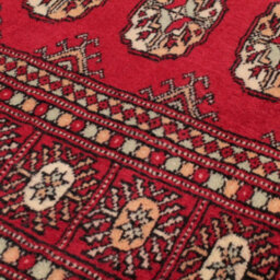 Red Hand Knotted Traditional Bordered Floral Geometric Easy To Clean Rug For Bedroom & Living Room-90Cm X 150Cm - thumbnail 2