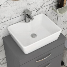 Royal Bathrooms 800mm Wall Hung Vanity Unit 2 Drawer Indigo Grey Gloss & Cube Countertop Basin - thumbnail 5