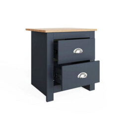 2 Drawer Slate Blue Bedside End Table Storage Living Hallway - thumbnail 5