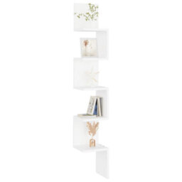 Berkfield Wall Corner Shelf White 20X20X127.5 Cm Engineered Wood - thumbnail 7