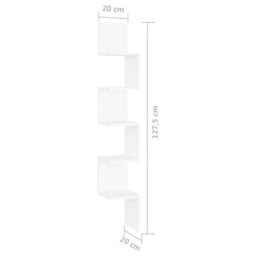 Berkfield Wall Corner Shelf White 20X20X127.5 Cm Engineered Wood - thumbnail 8