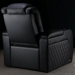 Valencia Tuscany Ultimate Luxury Edition Home Theater Recliner Row Of 4 Loveseat Right Onyx Semi Aniline Leather - thumbnail 6