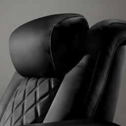Valencia Tuscany Ultimate Luxury Edition Home Theater Recliner Row Of 4 Loveseat Right Onyx Semi Aniline Leather - thumbnail 4