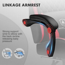 Gtplayer Gaming Chair, Ergonomic Height Adjustable Leather Computer Gaming Chair With Footrest, Removable Cover, Red - thumbnail 5