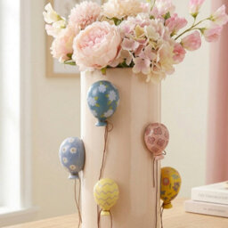 Garden Greatness Floral Balloons Ceramic Statement Vase - thumbnail 2