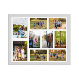 AK Frames 20X16 White Ash Modern Multi Photo Frame With White Mount - Holds 9 Apertures (2X) 7X5, (7X) 6X4 Photos - thumbnail 1