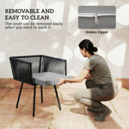 Outsunny 5 Piece Garden Furniture Set, Garden Dining Set With 4 Chairs - thumbnail 6