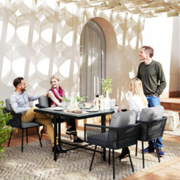 Outsunny 5 Piece Garden Furniture Set, Garden Dining Set With 4 Chairs - thumbnail 1