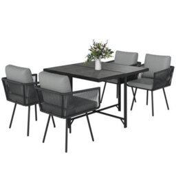 Outsunny 5 Piece Garden Furniture Set, Garden Dining Set With 4 Chairs - thumbnail 2