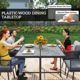 Outsunny 5 Piece Garden Furniture Set, Garden Dining Set With 4 Chairs - thumbnail 7