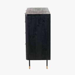 Pacific Lifestyle Fiji Black Chest Of Drawers Acacia Wood And Natural Rattan 4 Drawer Unit - thumbnail 6