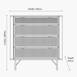 Pacific Lifestyle Fiji Black Chest Of Drawers Acacia Wood And Natural Rattan 4 Drawer Unit - thumbnail 2