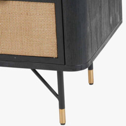 Pacific Lifestyle Fiji Black Chest Of Drawers Acacia Wood And Natural Rattan 4 Drawer Unit - thumbnail 9