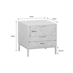 Sweeek - Wood-Effect Bedside Table With Herringbone Pattern Budapest Natural 45X40X45 Cm - thumbnail 7