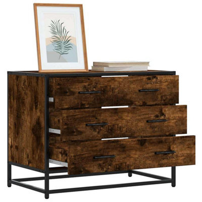 Walplus Drawer Cabinet Smoked Oak 70X41X56 Cm Engineered Wood - image 1