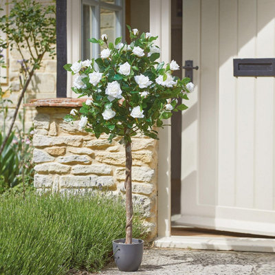 Faux Hoxton Rose Tree - Weather Resistant Home Or Garden Realistic Artificial Potted Plant - Measures H120 X 40Cm Diameter - image 1