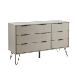 Home Source Acadia Solid Pine Grey 6 Drawer Storage Chest - thumbnail 8