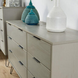 Home Source Acadia Solid Pine Grey 6 Drawer Storage Chest - thumbnail 4