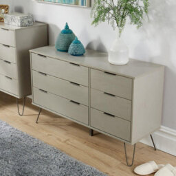 Home Source Acadia Solid Pine Grey 6 Drawer Storage Chest - thumbnail 2