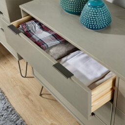 Home Source Acadia Solid Pine Grey 6 Drawer Storage Chest - thumbnail 7