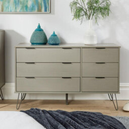 Home Source Acadia Solid Pine Grey 6 Drawer Storage Chest - thumbnail 3