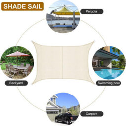 White 3X3M Rectangular Shade Sail Waterproof Uv Resistant - thumbnail 6