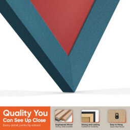 "AK Frames 25X17"" Navy Blue Sleek Vinyl Record Frame With Crimson Mount For 12 Inch Lp Cover & Disc - Overlapped Design" - thumbnail 3