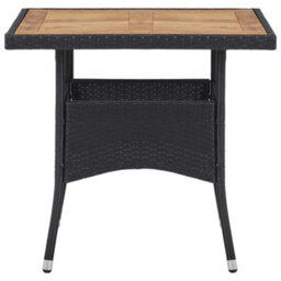 Berkfield 5 Piece Garden Dining Set Poly Rattan And Solid Wood Black - thumbnail 7