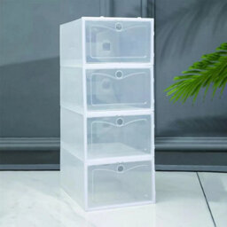 12Pcs Men White Plastic Foldable Shoe Storage Box - thumbnail 5