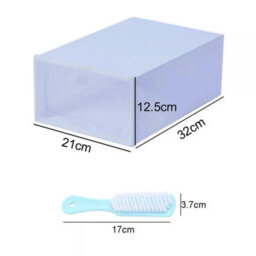 12Pcs Men White Plastic Foldable Shoe Storage Box - thumbnail 2