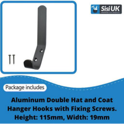 SISI UK Coat Rack Hook Wall Mounted Black Coated Double Hat And Coat Hanger Hook Towel Kitchen Bathroom Door Cabinet Bedroom With Screwx10 - thumbnail 3