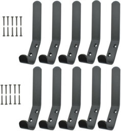 SISI UK Coat Rack Hook Wall Mounted Black Coated Double Hat And Coat Hanger Hook Towel Kitchen Bathroom Door Cabinet Bedroom With Screwx10