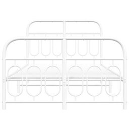 Berkfield Metal Bed Frame Without Mattress With Footboard White 120X190Cm - thumbnail 4