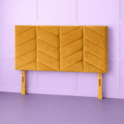 Comfy Deluxe 6Ft Superking Rose Mustard Plush Velvet 26Inch Headboard