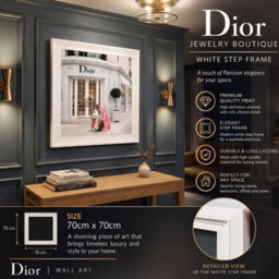 Home Luxe Interiors Dior Jewelry White Step Frame Luxury Wall Art 70X70Cm Home Decor - thumbnail 6