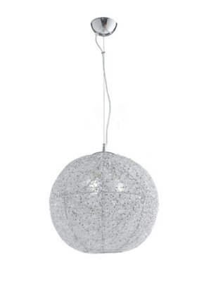 Luminosa Lighting Luminosa Astra 3 Light Dome Pendant Ceiling Light Chrome, Crystals 45X47Cm - image 1